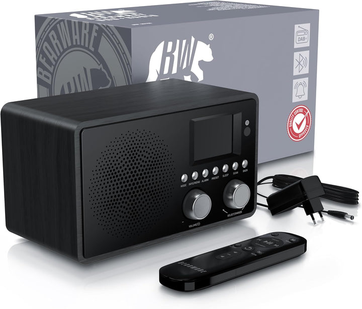 CSL - DAB+ Radio mit TFT Display und Fernbedienung - Bluetooth DAB Plus Radiowecker – DAB DAB+ FM-Ra