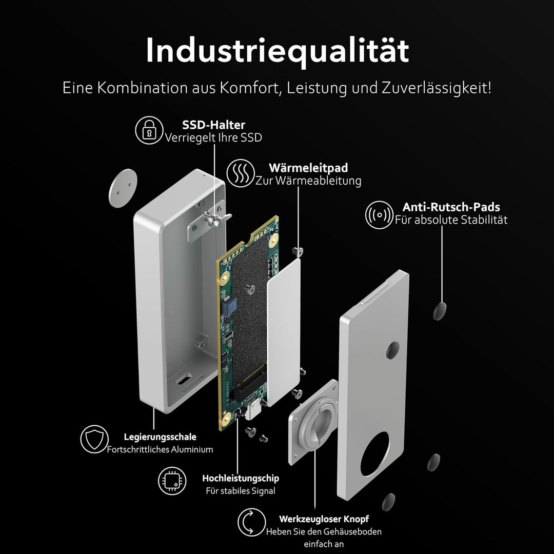 SABRENT SSD M.2 Gehäuse, Thunderbolt 3 SSD Docking Station USB C Aluminium Externes M2 NVMe Adapter,