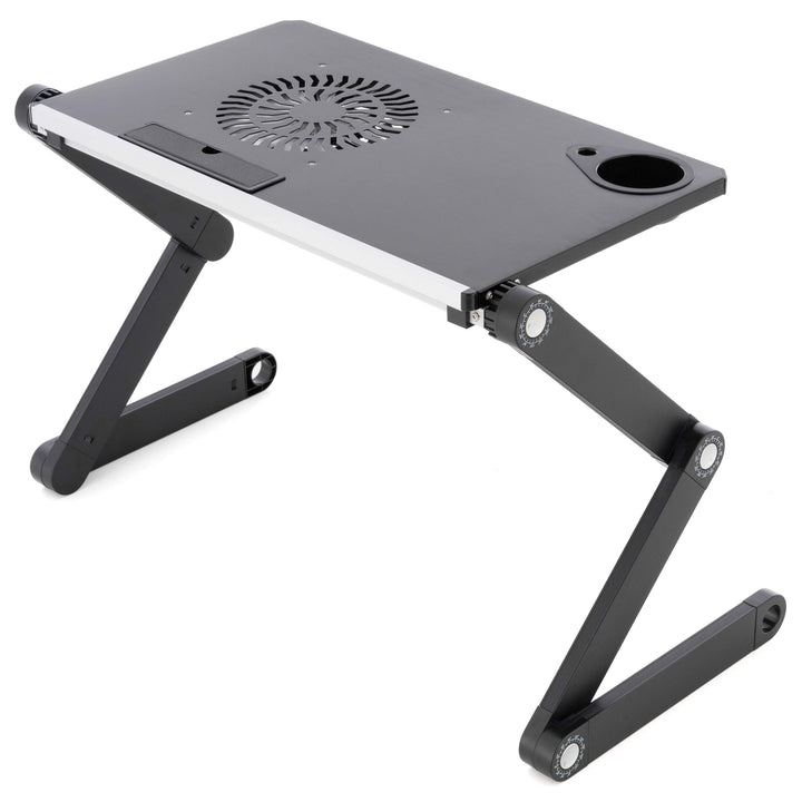 Laptoptisch Notebook-Ständer Aluminium-Legierung Platte 48x28cm Silber-schwarz Höhe und Neigungswink