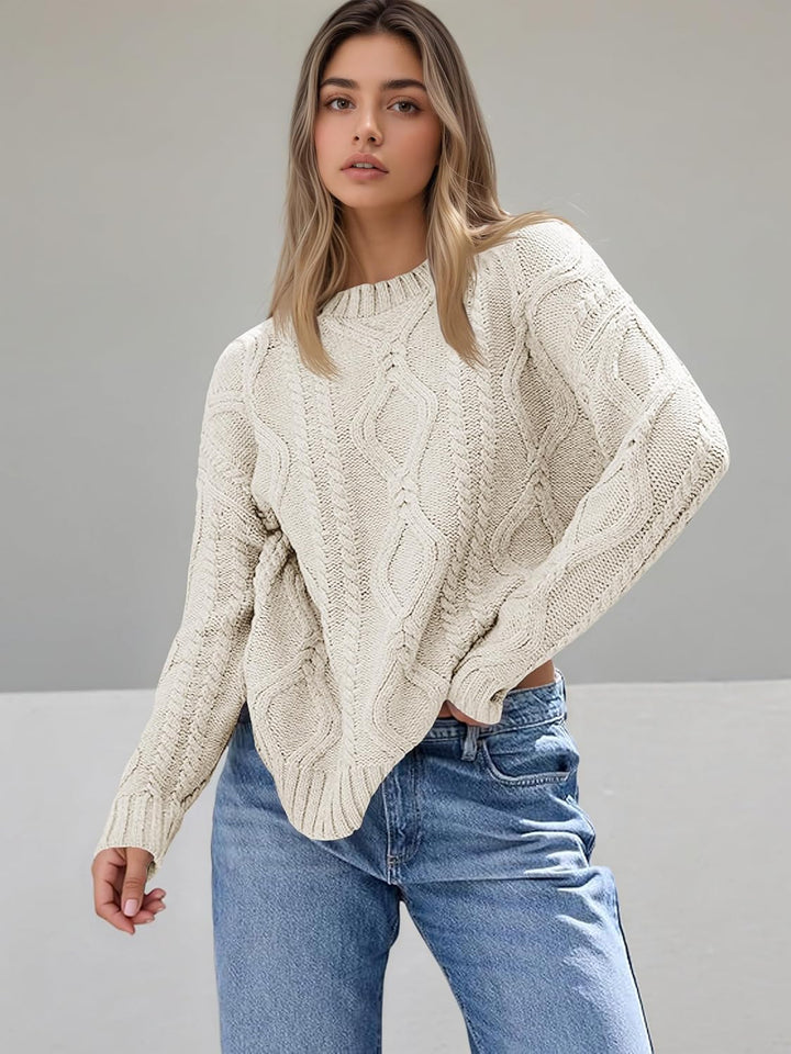 Saodimallsu Damen Pullover Rollkragen Oversized Fledermaus Langarm Sweatshirt Lose Grobstrick Casual