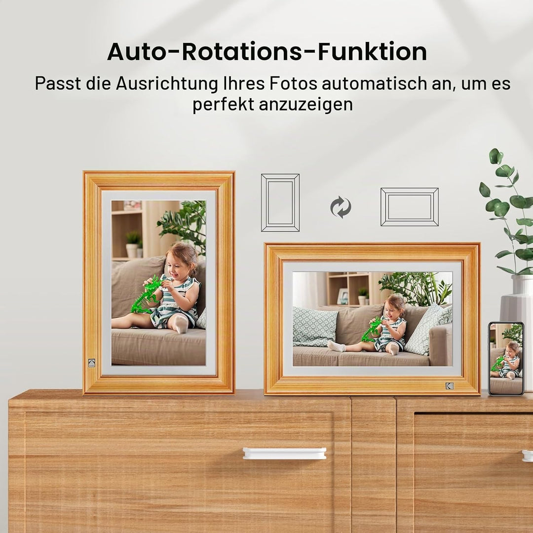 KODAK Digitaler Bilderrahmen 14.1 Zoll WLAN Elektronischer Bilderrahmen Full HD IPS Touchscreen Smar