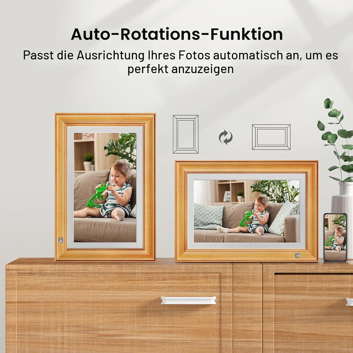 KODAK Digitaler Bilderrahmen 14.1 Zoll WLAN Elektronischer Bilderrahmen Full HD IPS Touchscreen Smar