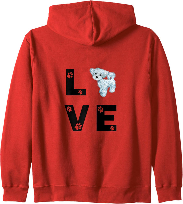 MALTESER Hund Love Hundebesitzer Geschenk Kapuzenjacke