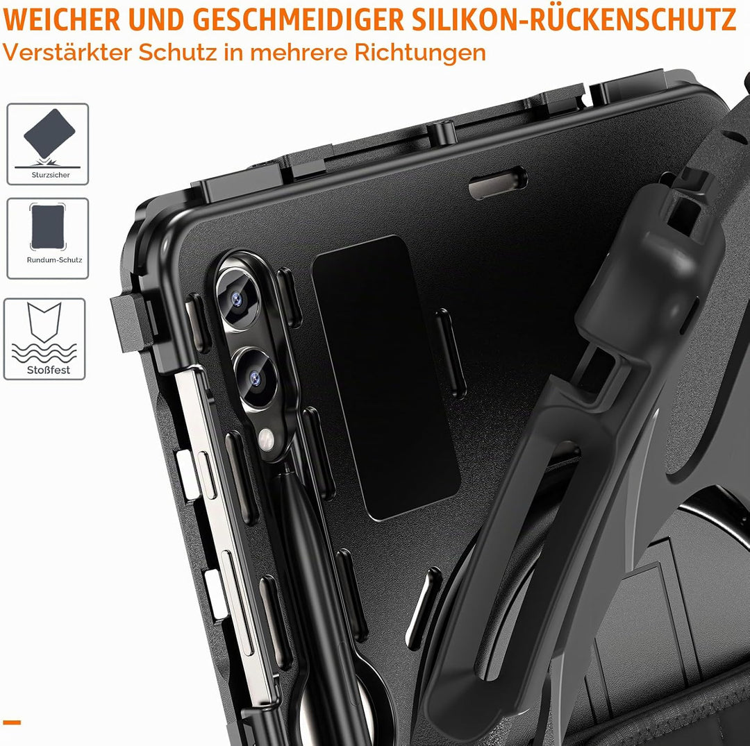 Gerutek Hülle für Samsung Galaxy Tab S9 FE+ Plus/Tab S9 Plus 12,4 Zoll 2023, Stossfeste Robust Schut