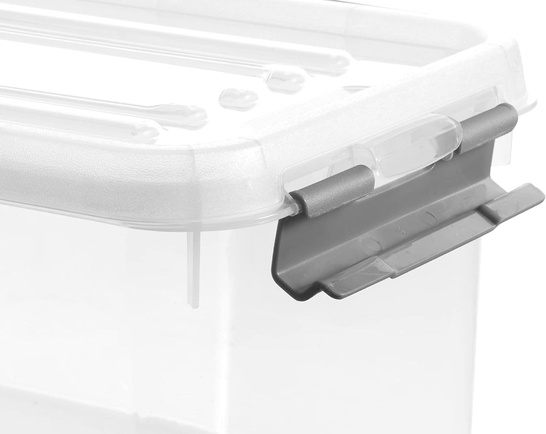 Allibert "praktischer Plus Aufbewahrungsbox mit Deckel, transparent/Silber, 65 Liter