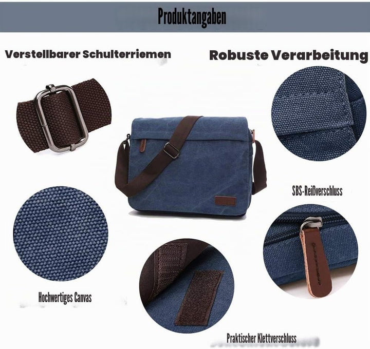 LOSMILE Herren Umhängetaschen, Leinwand Schultertaschen, Laptoptasche,Schulranzen, für Schule und Ar