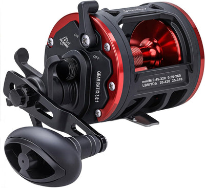 Sougayilang Trolling Reel Level Wind Conventional Reel Graphit Body Fishing Reel, Durable Stainless-