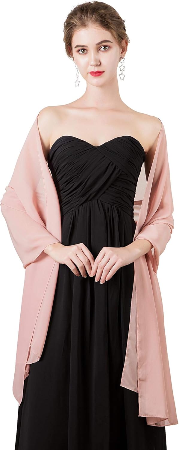 olyrjie Weicher Chiffon-Schal für Kleider, Damen-Accessoires Blush Einheitsgrösse, Blush Einheitsgrö