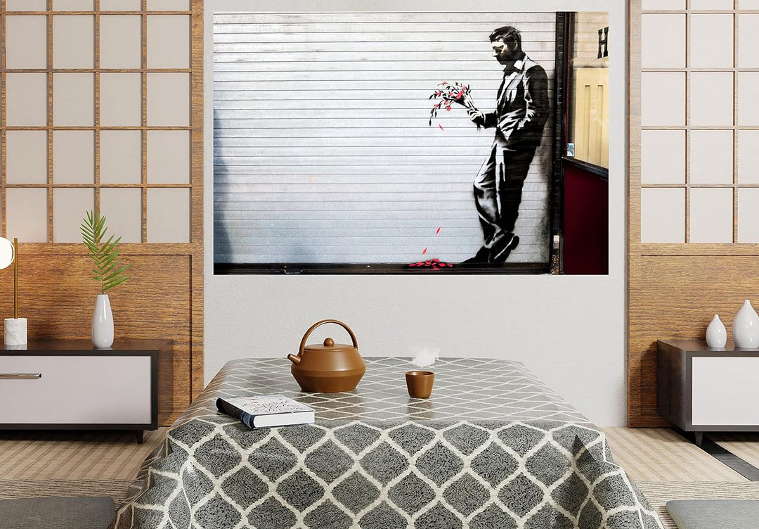 Warting In Vain By Banksy auf gerahmter Leinwanddruck, Bilder, Home Office Schlafzimmer, Wandkunst,