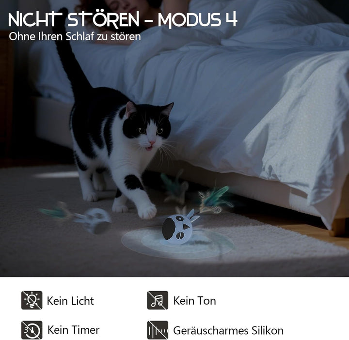Zeepet katzenspielzeug Ball, Interaktives Katzenspielzeug, katzenball elektrisch, Automatisch Bewegl