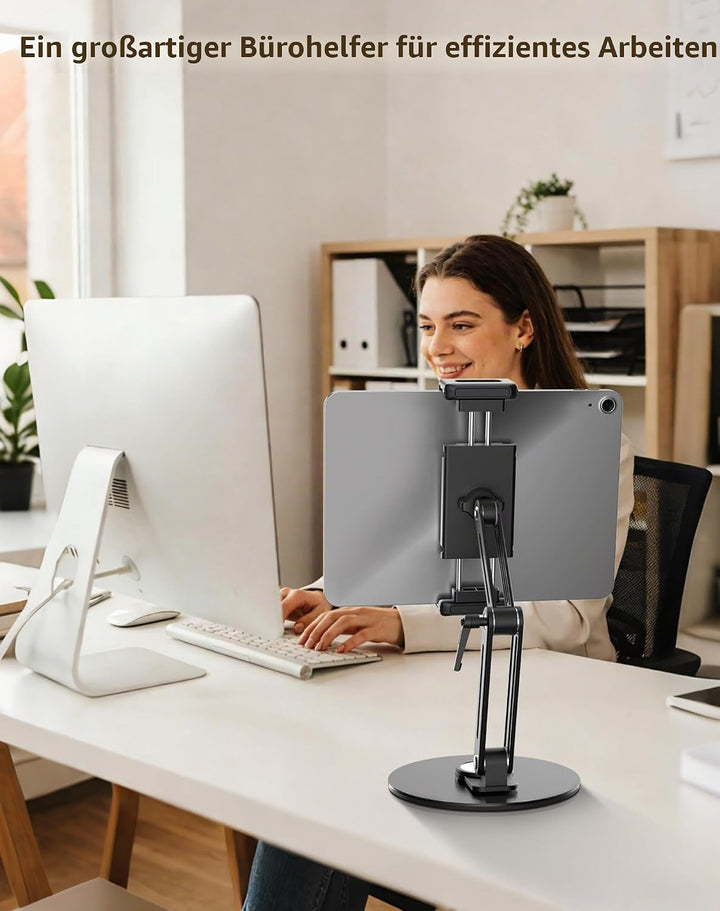 Portable Monitor Stand Tablet Halterung - Robuster Aluminium Ständer, 360° Drehbare Basis, 2 kg Trag