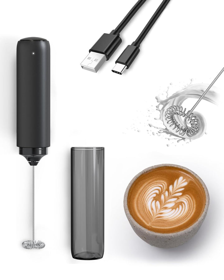 Wiederaufladbarer milchaufschäumer stab/Milchschäumer Elektrisch tragbarer mit Cover Getränkemixer K
