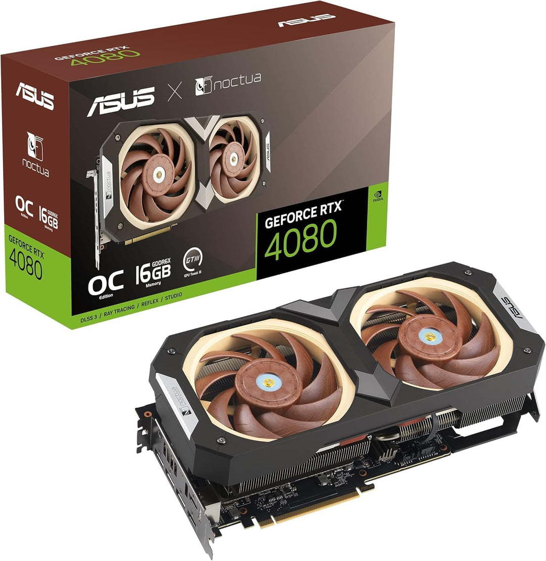 ASUS GeForce RTX 4080 16GB Noctua OC Edition GDDR6X Gaming Grafikkarte (DLSS 3, PCIe 4.0, 16GB GDDR6