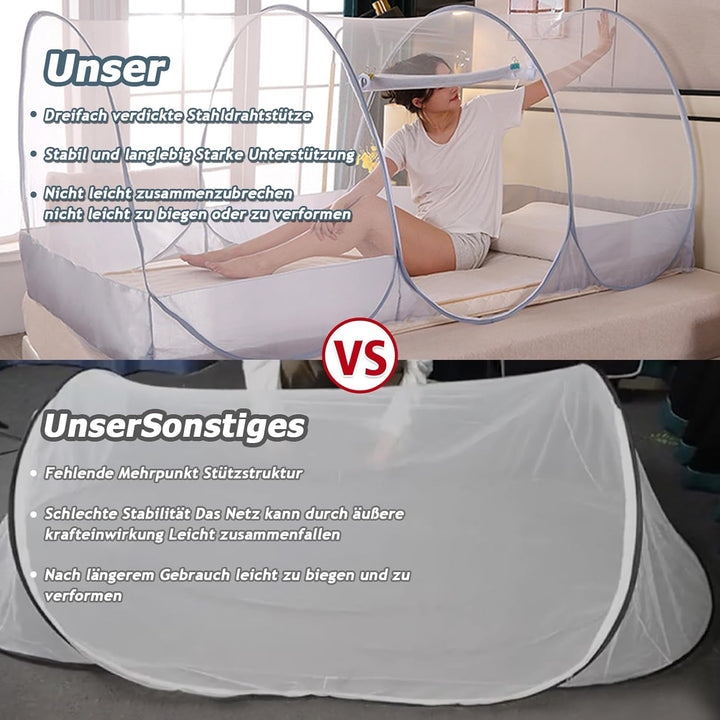 Faltbares Moskitonetz 190x 90x 90cm Pop-up Faltbares Moskitonetz Schnell und Tragbar Campingzelt Ver