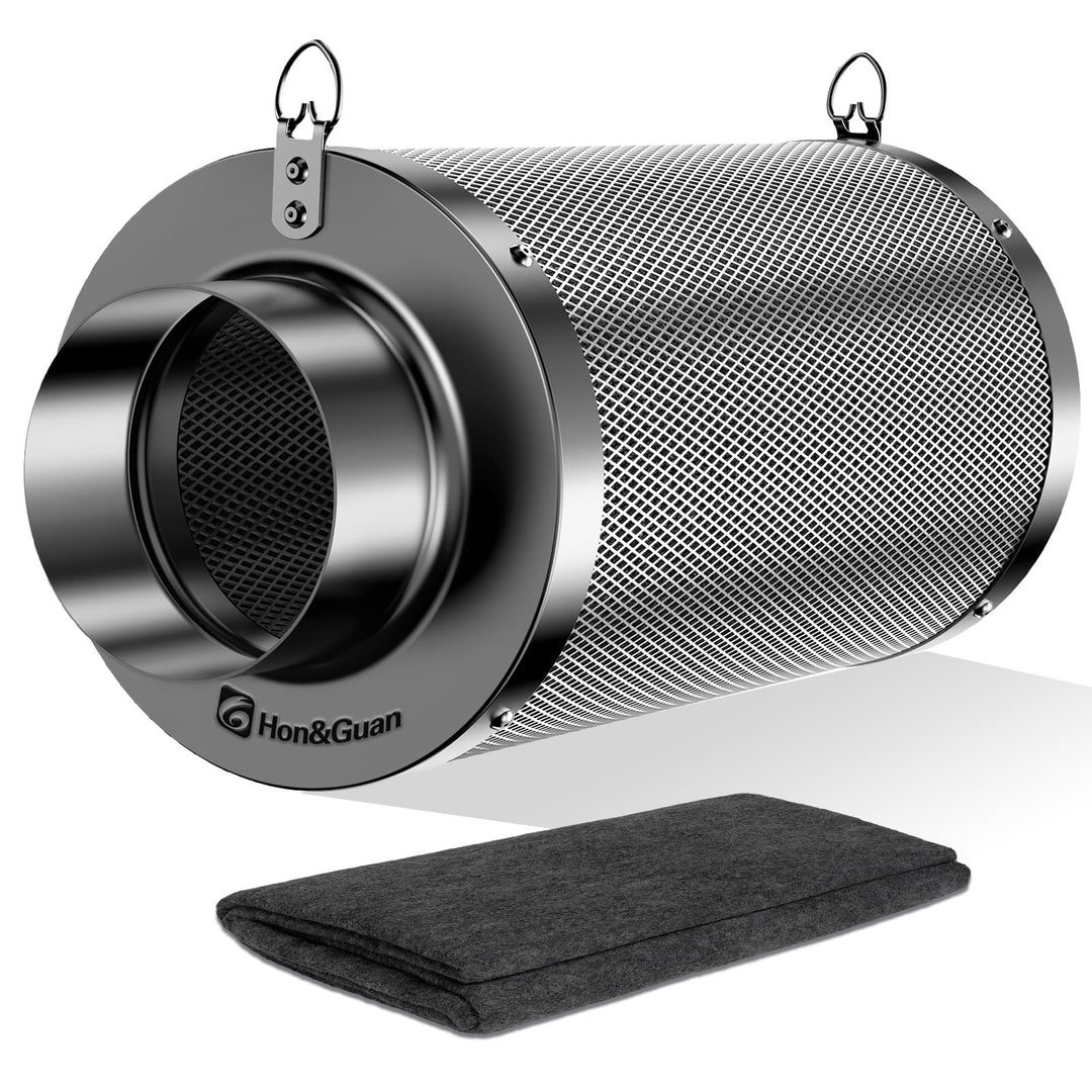 Hon&Guan Aktivkohlefilter 150mm mit Leichtes Carbon 250mm Lang, 38mm Dickes Holzkohlebett für Geruch
