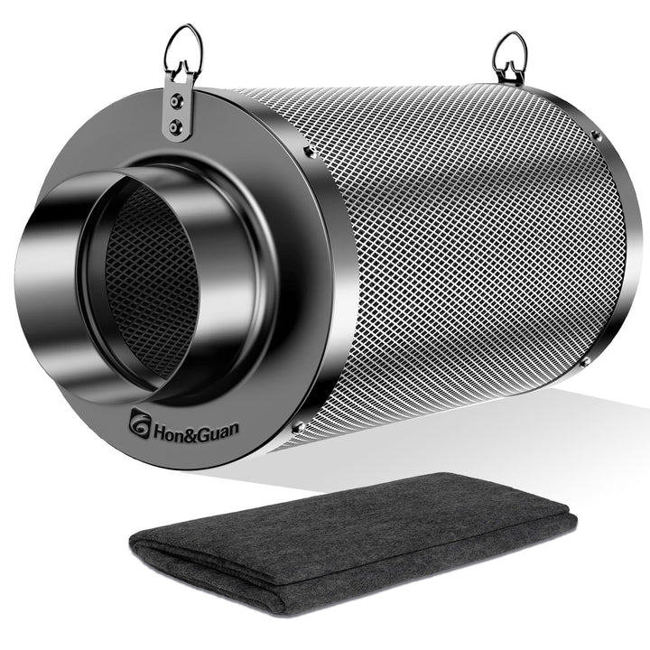 Hon&Guan Aktivkohlefilter 150mm mit Leichtes Carbon 250mm Lang, 38mm Dickes Holzkohlebett für Geruch