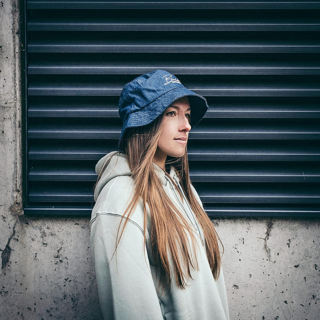 Blackskies® EOS Bucket Hat | Damen Herren Jeans Sonnenhut | Fischerhut aus Denimstoff Sommer Sommerh