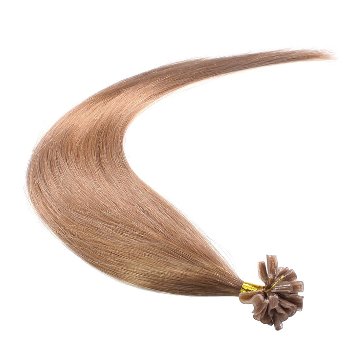 hair2heart Premium Extensions Echthaar Bondings glatt - 50 Strähnen 1 g 60cm 8/01 hellblond natur-as