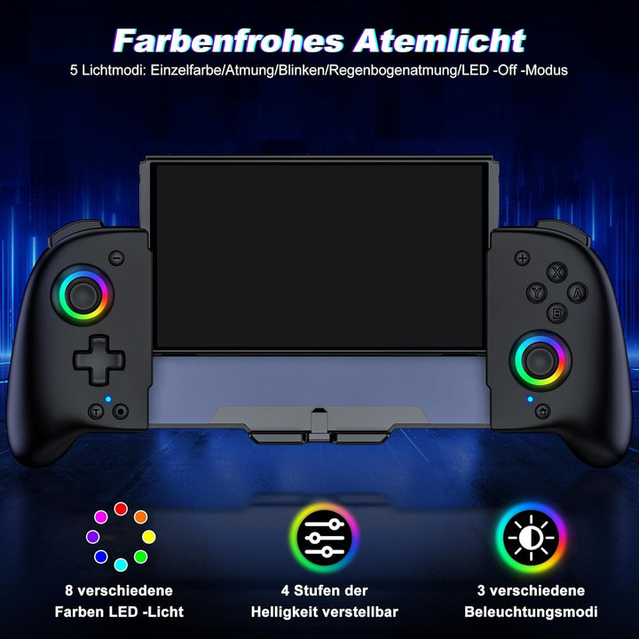 ALEEMTRY Switch Controller, Wireless für Handheld-Modus Mit Turbo/1000mAh/Programmierbare/6 Achsen G