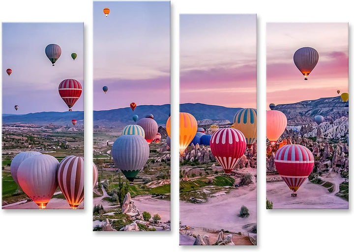 islandburner Bild auf Leinwand Bunte Heissluftballons Starten Im Goreme National Park Kappadokien Tü