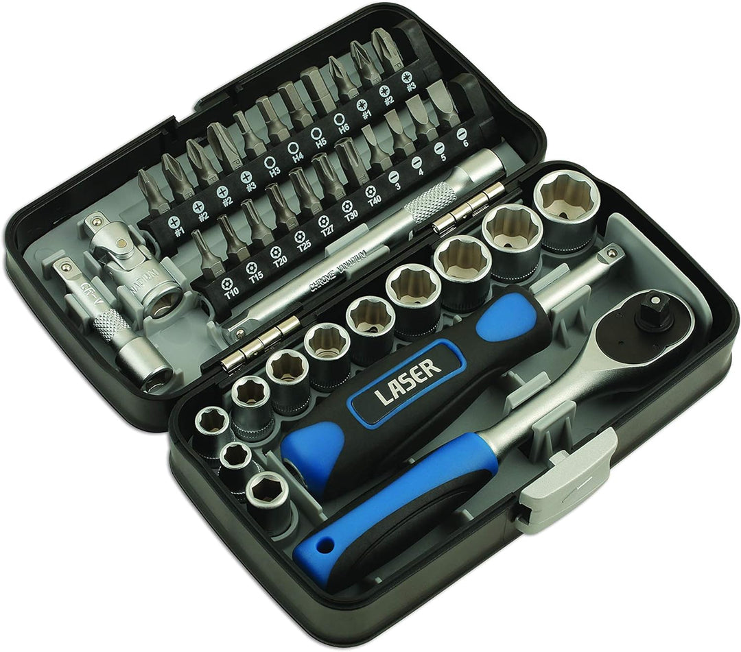 Laser 5960.0 Einsatz und Bits, Satz, 1/4 Zoll Antrieb, 38-Teilig