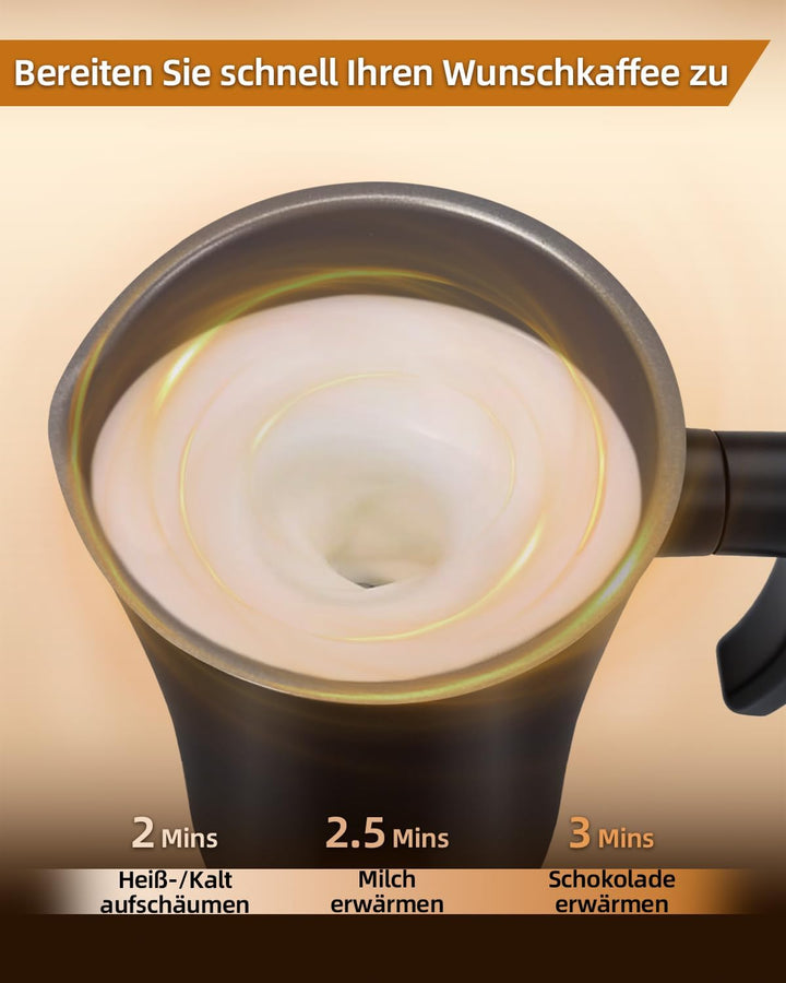 Liksiy Milchaufschäumer, 4-in-1-Kaffee-Milchaufschäumer mit Heiss- und Kaltaufschäumung für Latte, C