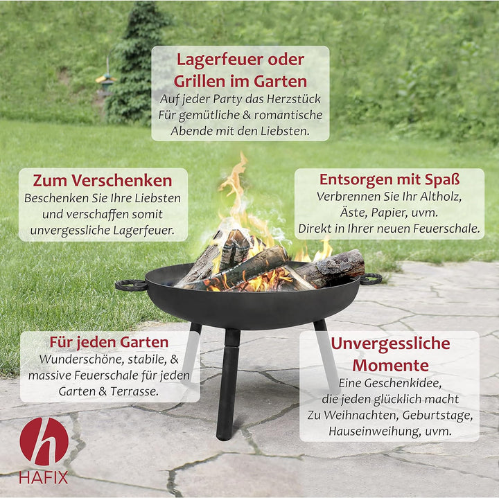 HAFIX® Feuerschale, Feuerkorb, Feuerschalen für Garten, Feuerstelle Outdoor, Feuerschale, Feuertonne
