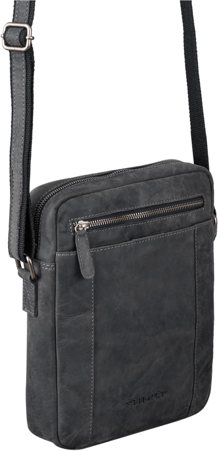 STILORD 'Fox' Herrentasche Leder Vintage Messenger Bag Männer Handtasche klein für 10,1 bis 10,5 Zol