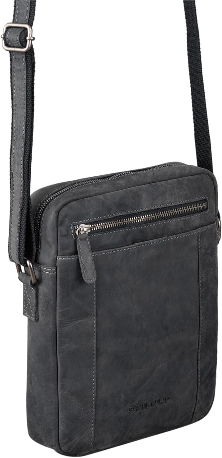 STILORD 'Fox' Herrentasche Leder Vintage Messenger Bag Männer Handtasche klein für 10,1 bis 10,5 Zol