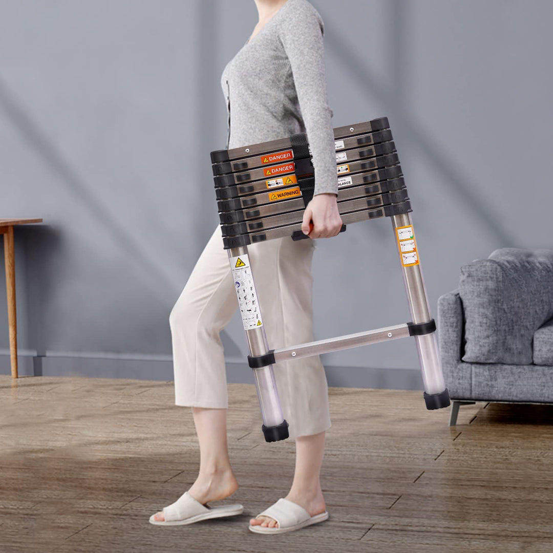 8.5FT Teleskopleiter Heavy Duty Steel Teleskop-Klappleiter Mehrzweckleiter für Home Outdoor Haushalt