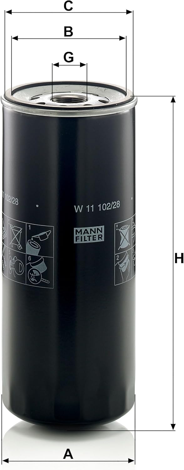 MANN-FILTER W 11 102/28 Ölfilter – Für PKW und Nutzfahrzeuge