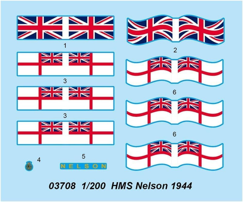 Trumpeter 1/200 HMS Nelson 1944, Mehrfarbig, TRU03708