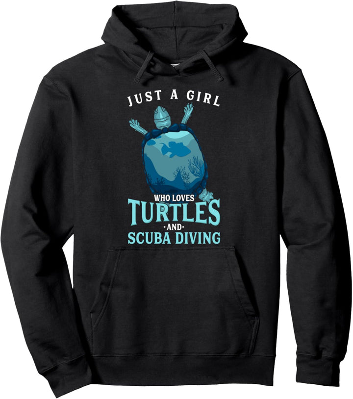 Mädchen das Schildkröten und Tauchen liebt Pullover Hoodie