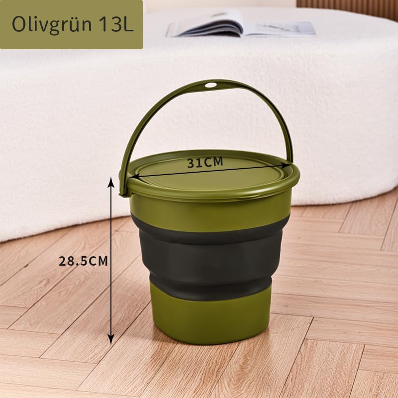 Faltbare Eimer 4L/7L/13L mit Henkel Putzeimer Faltbar für Camping, Angeln, Putzen, Autowäsche Weich