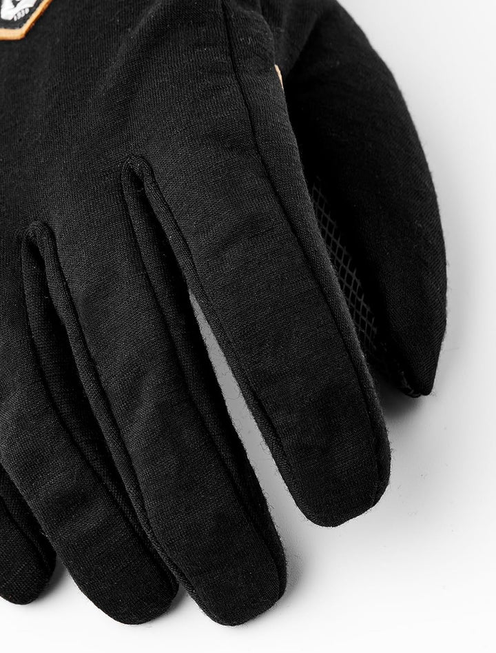 HESTRA Merino Windwool Liner Schwarz - Merino Dünner winddichter Merino Handschuh, Grösse 11 - Farbe