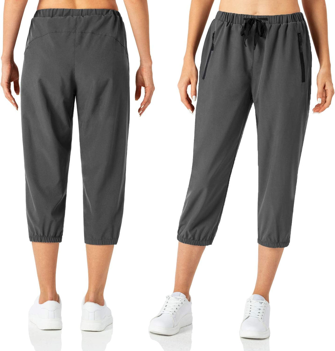 Butrends Damen Leichter Jogger Caprihose Casual Schnell trocknend Hose Workout 3/4 Workout Joggerhos