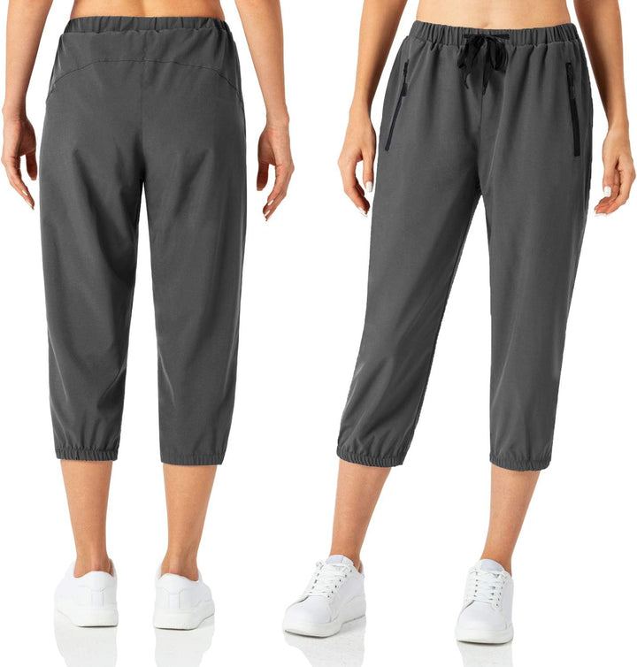 Butrends Damen Leichter Jogger Caprihose Casual Schnell trocknend Hose Workout 3/4 Workout Joggerhos
