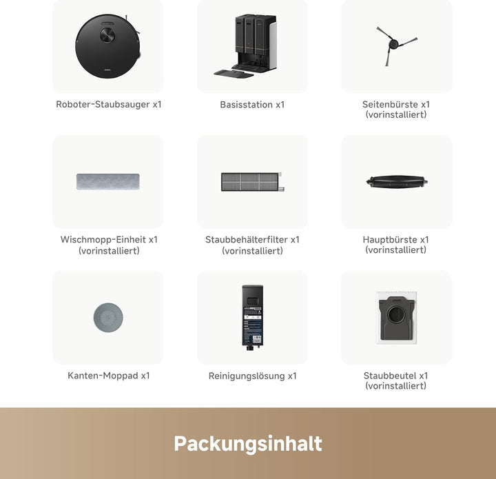 Mova Z50 Ultra saugroboter mit wischfunktion mit 19,000 Pa, 18N Abwärtsdruck, Lift-Mopp & Bürste, Tr