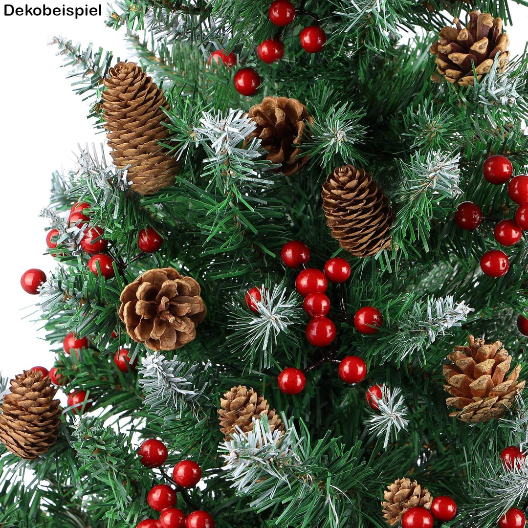 BB Sport Christbaum Weihnachtsbaum 180 cm Mittelgrün-Puderzucker PVC Tannenbaum Künstlich Standfuss