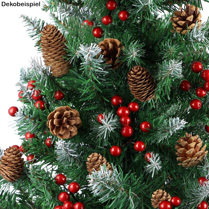 BB Sport Christbaum Weihnachtsbaum 180 cm Mittelgrün-Puderzucker PVC Tannenbaum Künstlich Standfuss