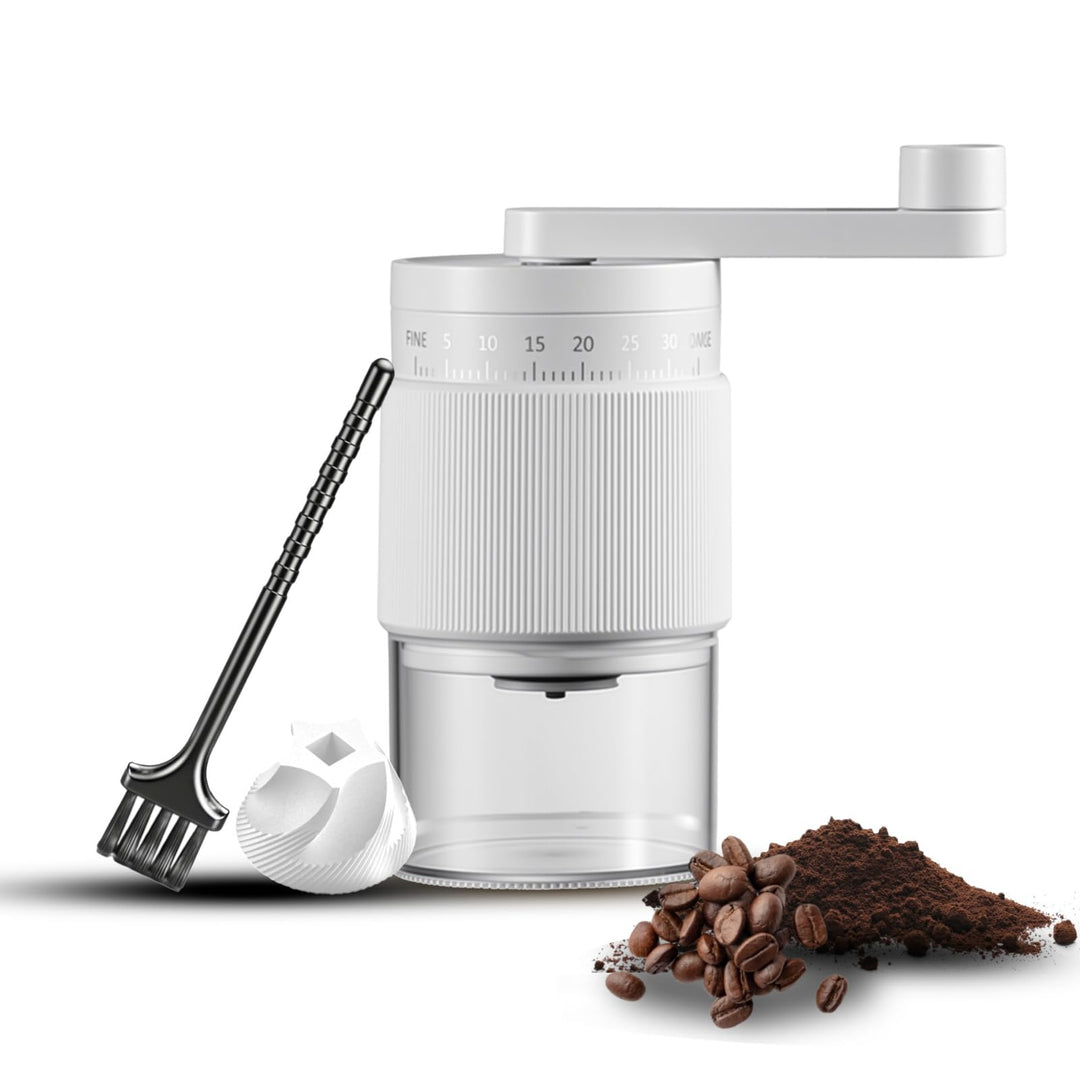 Mini Kaffeemühle Manuell, 35 Externe Einstellbare Mahlgrade, Handkaffeemühle mit Verschleissfester K