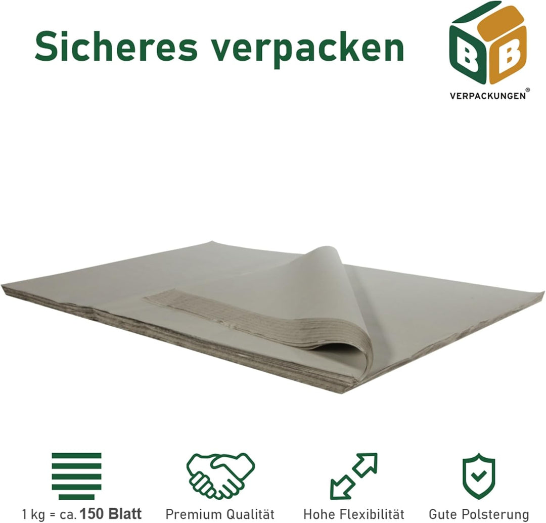 BB-Verpackungen 25 kg Packseide 50 x 75 cm (Industriequalität, 35 g/m² Grammatur) - Sets zwischen 10