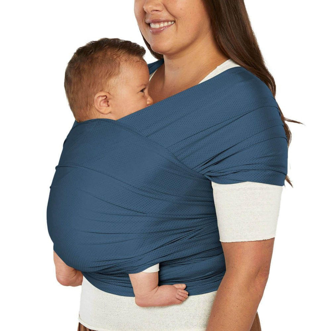 Ergobaby Babytragetuch für Neugeborene ab Geburt bis 11,3 kg, Aura Mesh Tragetuch aus recyceltem Pol