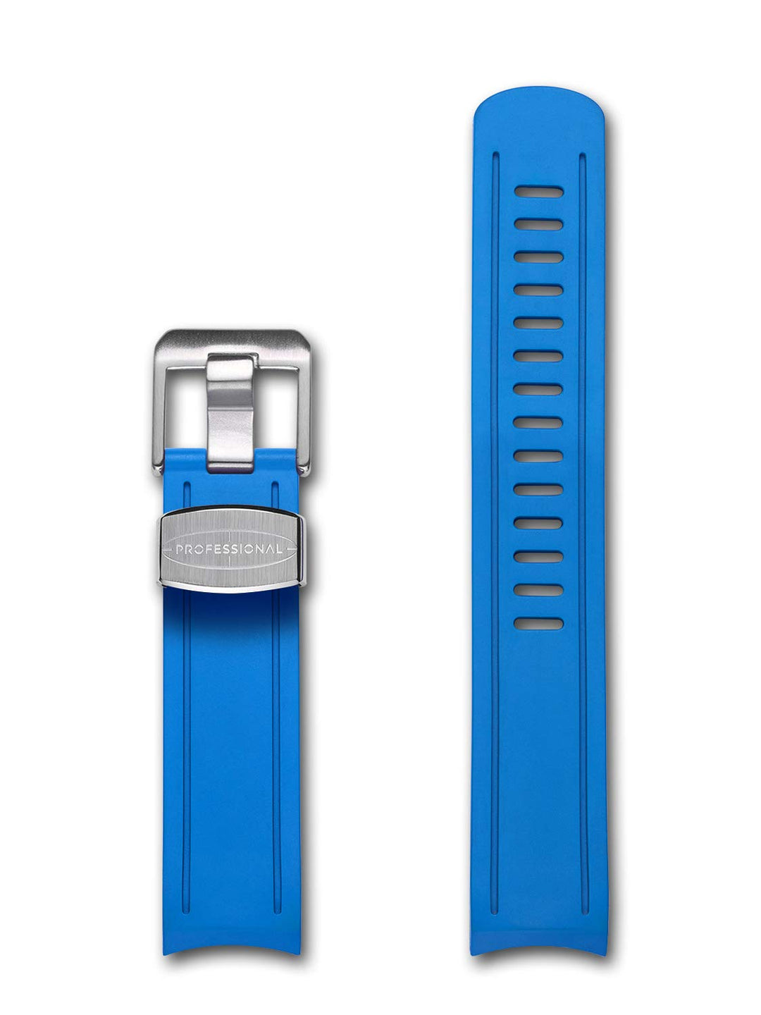 CRAFTER BLUE Ersatz-Uhrenarmband mit gebogenem Ende, Gummi für Seiko Sumo SPB101J1, SPB125J1, SPB103
