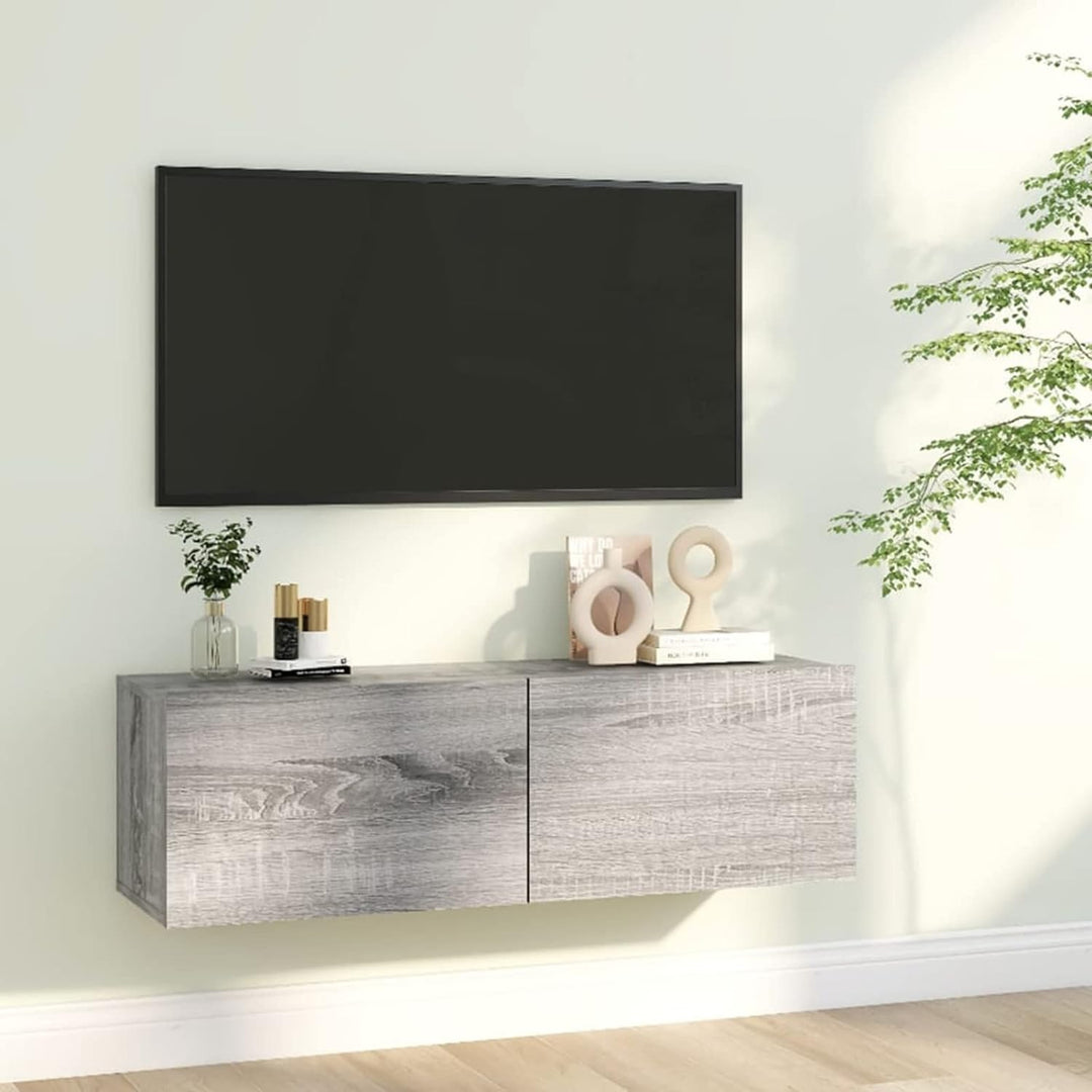 Festnight TV Wandboard Hängend Grau Sonoma TV-Wandschrank Lowboard Hangend Hängeschränke Hänge TV Bo