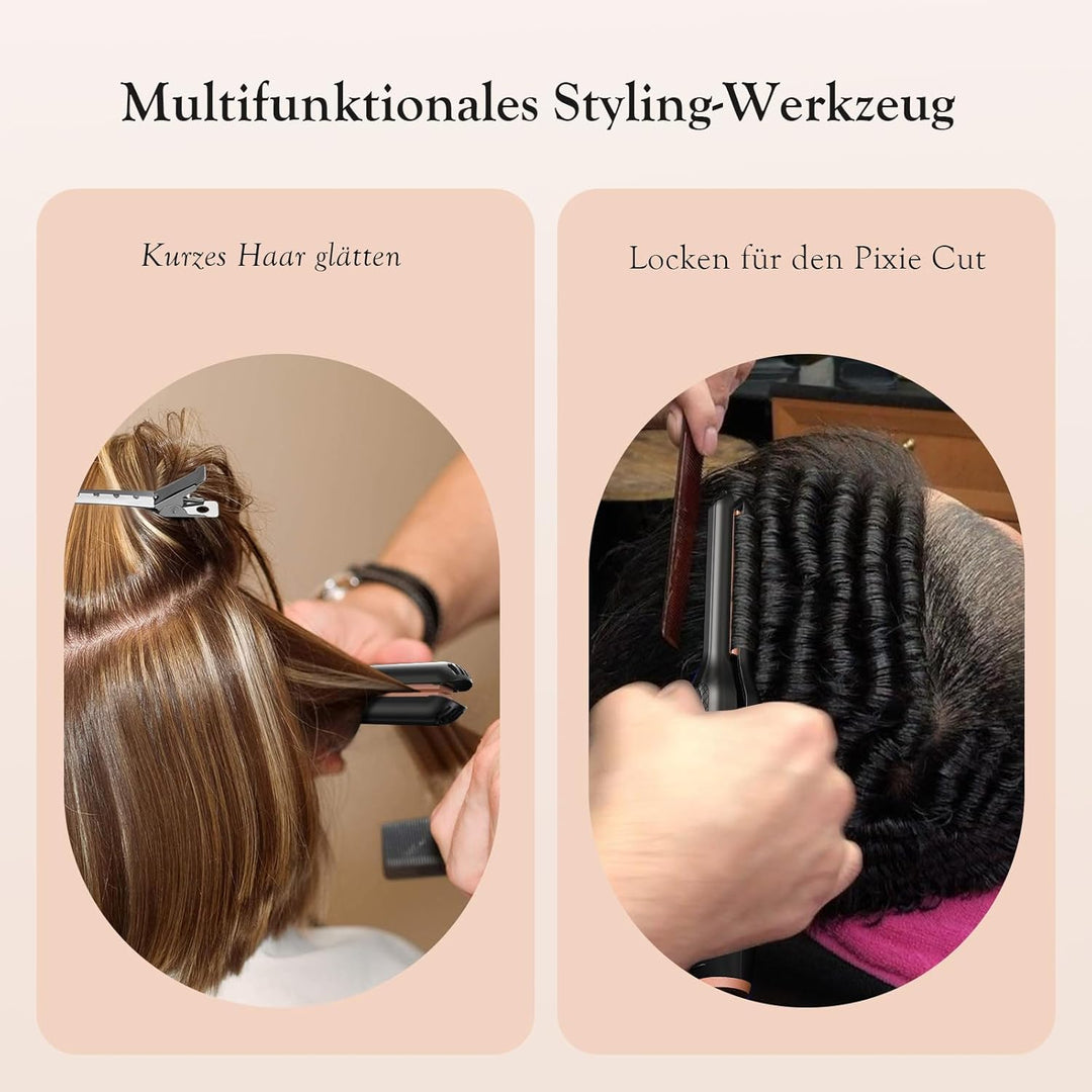Mini Glätteisen, SAOSA Haarglätter und Lockenstab 2 in 1 Klein Glätteisen für kurzes Haar zum Locken