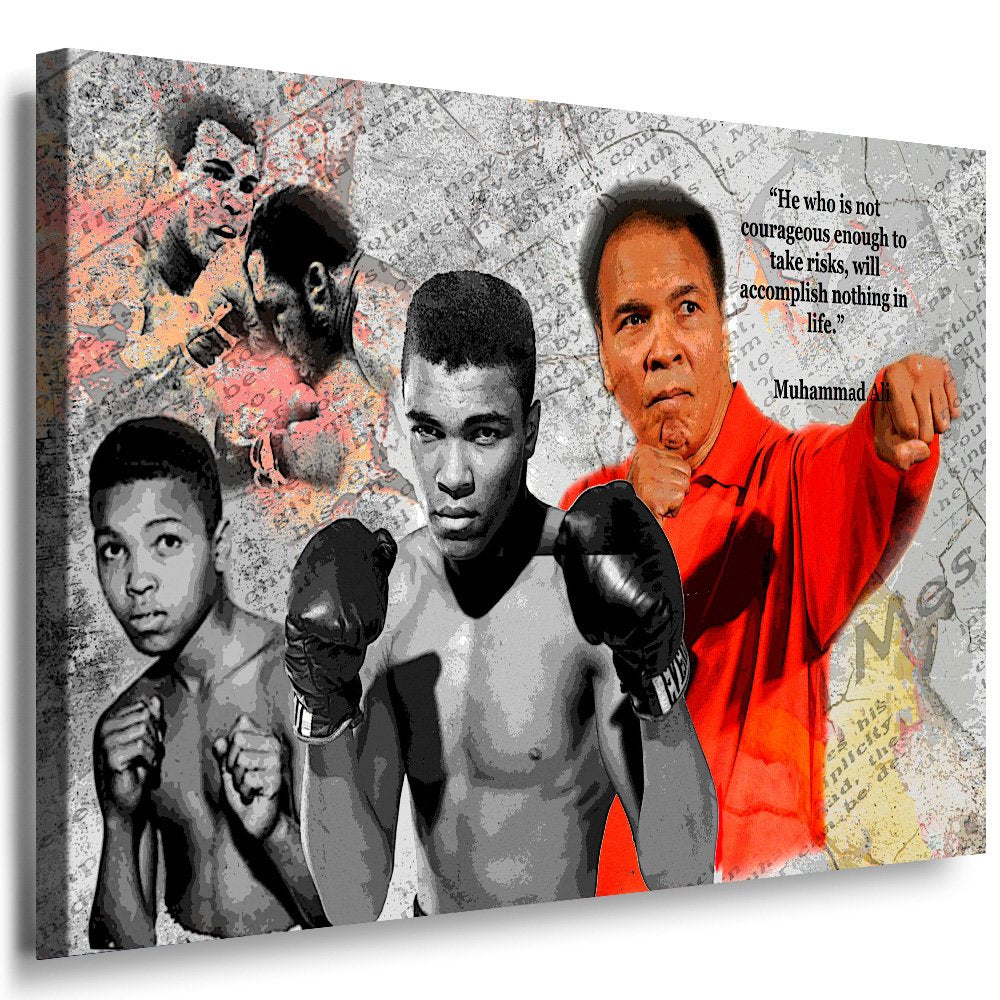 Julia-Art Leinwandbilder - Muhammad Ali Boxer Aller Zeiten Bild 1 teilig - 80 mal 60 cm Leinwand auf