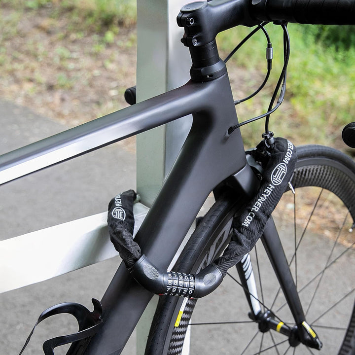 HEYNER® Fahrradschloss, Kettenschloss, Hochsicherheits-Zahlenschloss, Diebstahlschutz 110 cm L (110c