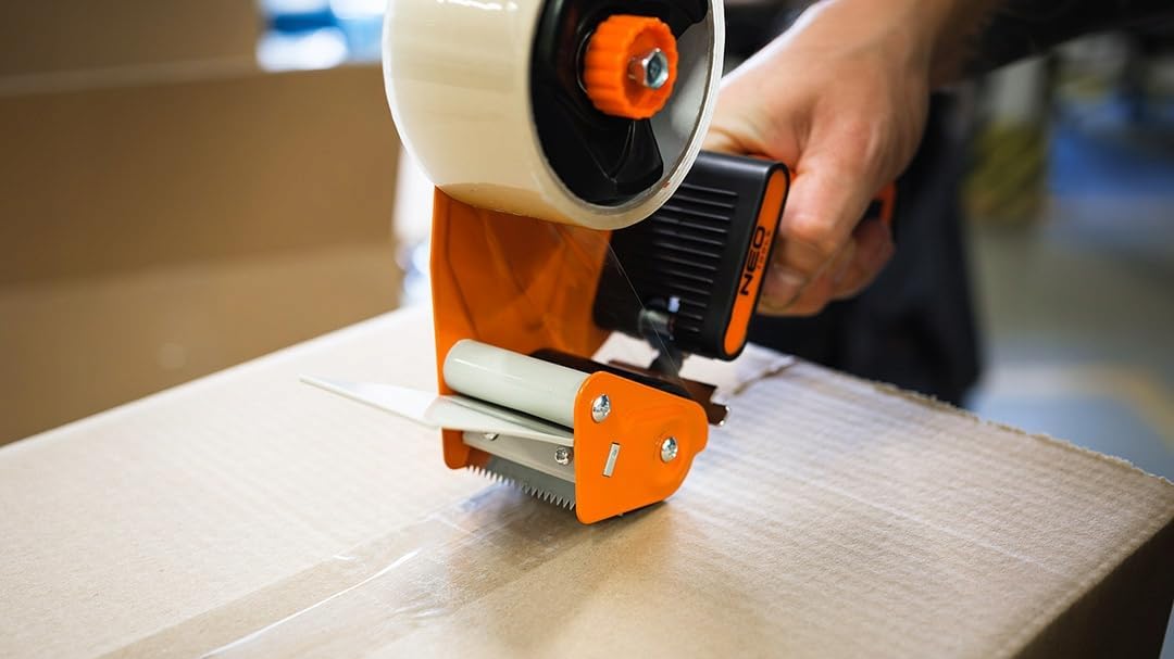 NEO TOOLS Klebeband-Handabroller | Paketbandabroller, Klebebandabroller, Paketklebeband Abroller für