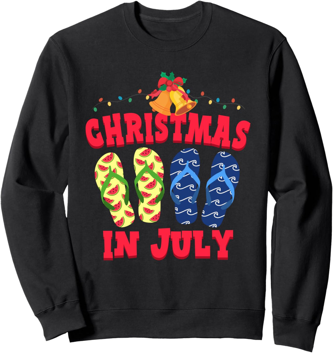 Christmas In Juli, Summer Vacation Flip-Flops Sweatshirt